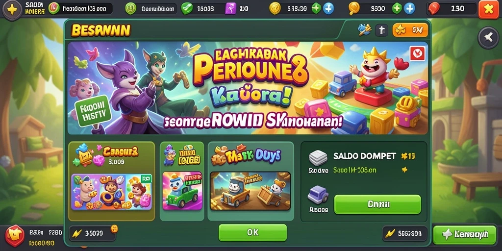 Screenshot menunjukkan tampilan antarmuka permainan yang menarik.