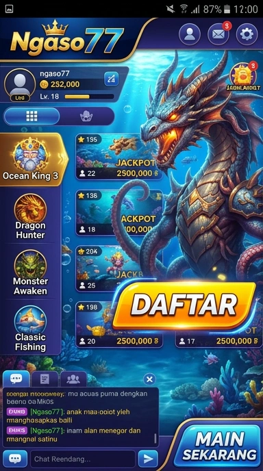 Galeri pratinjau visual ngaso77 build APK resmi terbaru